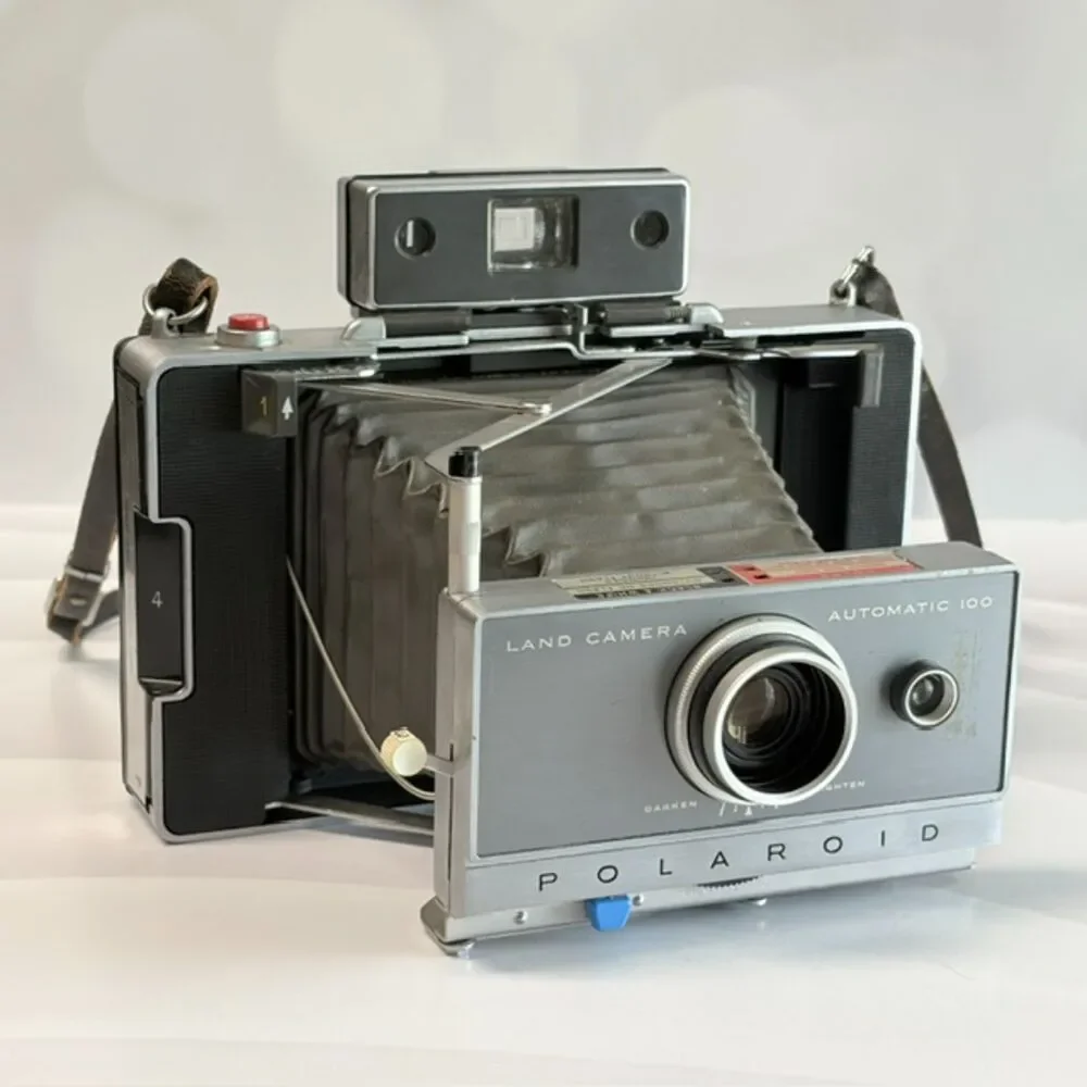 Vintage Polaroid Automatic 100 Land Camera Case Flash Attachment Strap